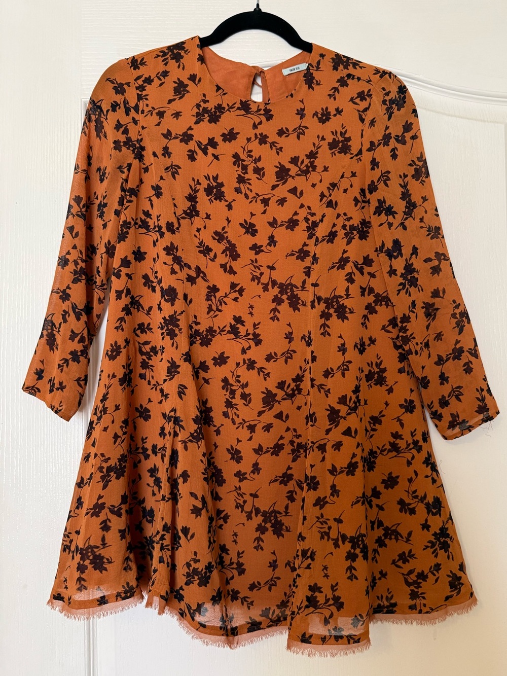 Kimchi Blue Burnt Orange Floral Swing Dress